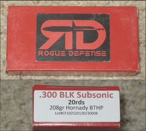 Photo of Rogue Defense 300 Blackout Ammo, Subsonic